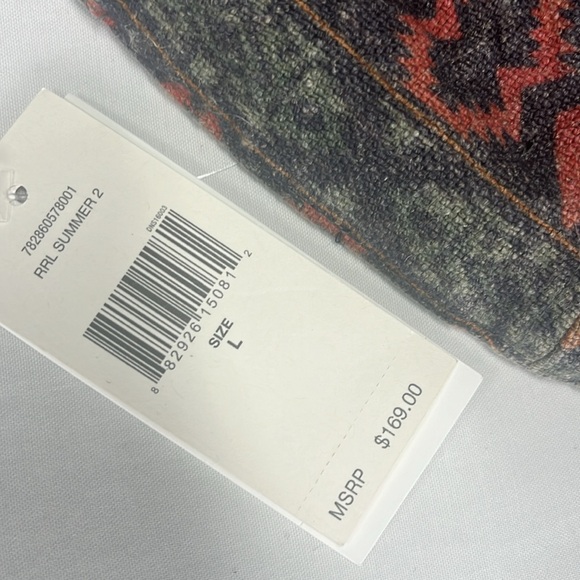 Double RRL Ralph Lauren Pure Linen Southwest Theme Men Hat Size L made in China - Picture 15 of 15